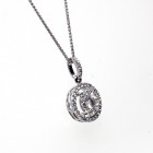 0.75 Cts. 14k White Gold Diamond Miracle Pendant With Halo